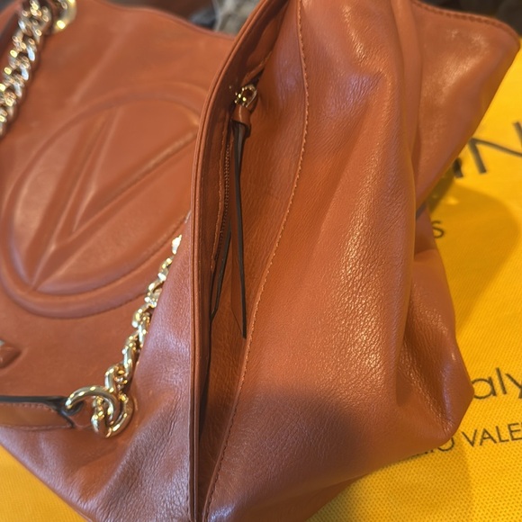 Valentino leather Carmel color Tote Bag with Gold Chain with dust bag - Picture 8 of 8